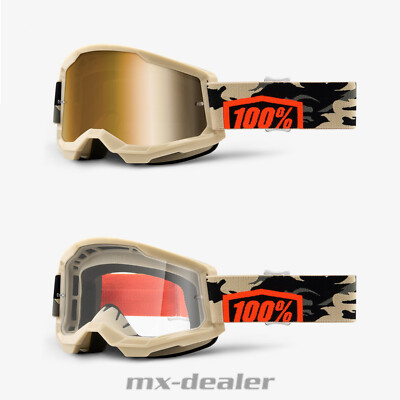 100% Occhiali Da Cross Strata2 Nero Motocross Enduro Downhill