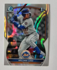 2023 Bowman William Lugo 243/399 1st Chrome Lava Refractor BCP-141 New York Mets