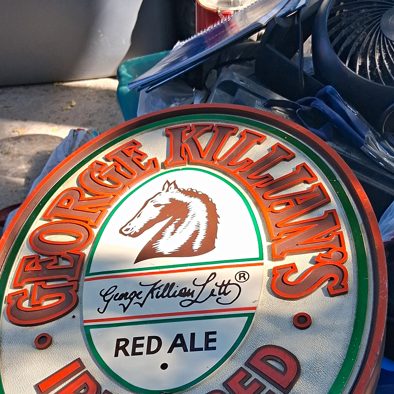 George Killian's Irish Red Ale Round Beer Sign Plaque Breweriana