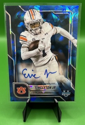 Eric Singleton Jr. 2025 Bowman Chrome U Auto Blue Sapphire Autograph