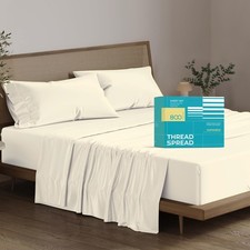 100 Egyptian Cotton Sheets Queen Size Bed Set - 4 PC 800 High Thread Count E...
