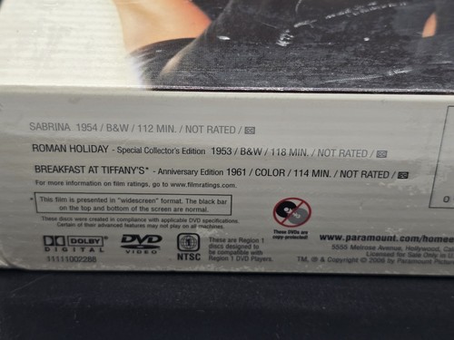 THE AUDREY HEPBURN DVD COLLECTION NEW Sabrina Breakfast Tiffany's Roman Holiday - Picture 4 of 6