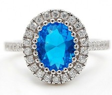 4CT Blue Topaz Topaz 925 Sterling Silver Ring Jewelry Sz 7 IB1-5