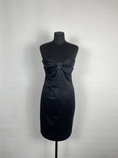 Red valentino strapless bow taffeta Midi Bustier dress altered size 42 Black