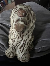Vintage Tremar SHEEPDOG piggybank 5” x 2.5” Studio Pottery. Excellent condition