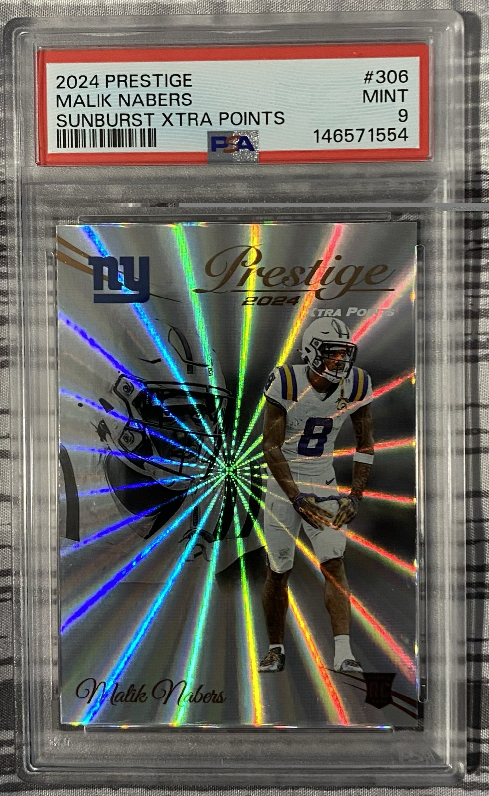 2024 Panini Prestige - Rookies Malik Nabers #306 Xtra Points Sunburst (RC)