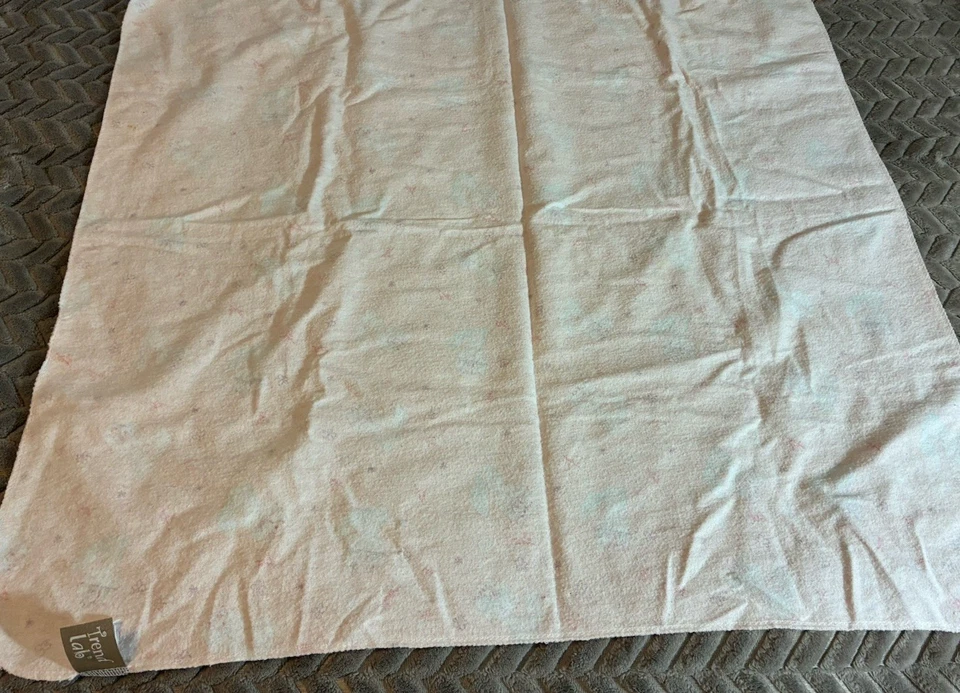 Trend Lab Cat Fox Peach Pink Baby Blanket 100% Cotton Receiving Throw - Image 2 of 4