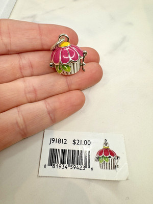 Brighton Flower Cupcake Locket Dangle Charm, J91812, New, SINGLE CHARM