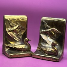 Bookends Vintage Brass Heavy Solid 5 1/2 