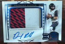 Desmond Ridder 2022 Leaf Trinity #PA-DR1 RPA Rookie Patch AUTO /49 Blue Packers