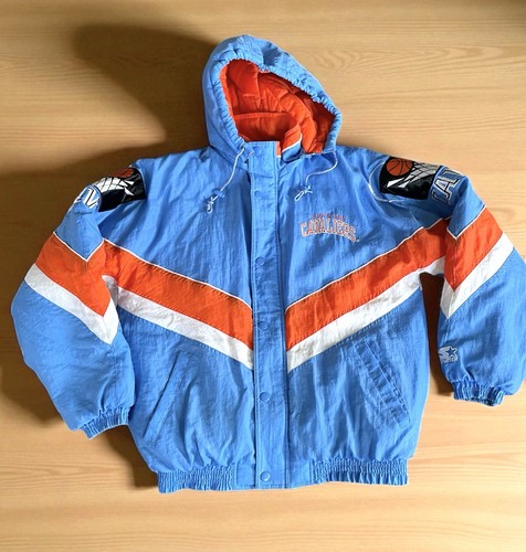 Vintage NBA Cleveland Cavaliers Cavs Starter Full Zip Puffer Jacket (L) Light Blue