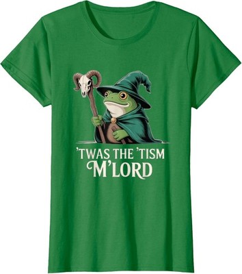 TWAS The 'Tism M'Lord Funny Wizard Frog Witch Ladies' Crewneck T-Shirt