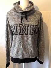 Victoria's Secret Pink Women's Cowl Neck Pullover Heather Gray Size Medium