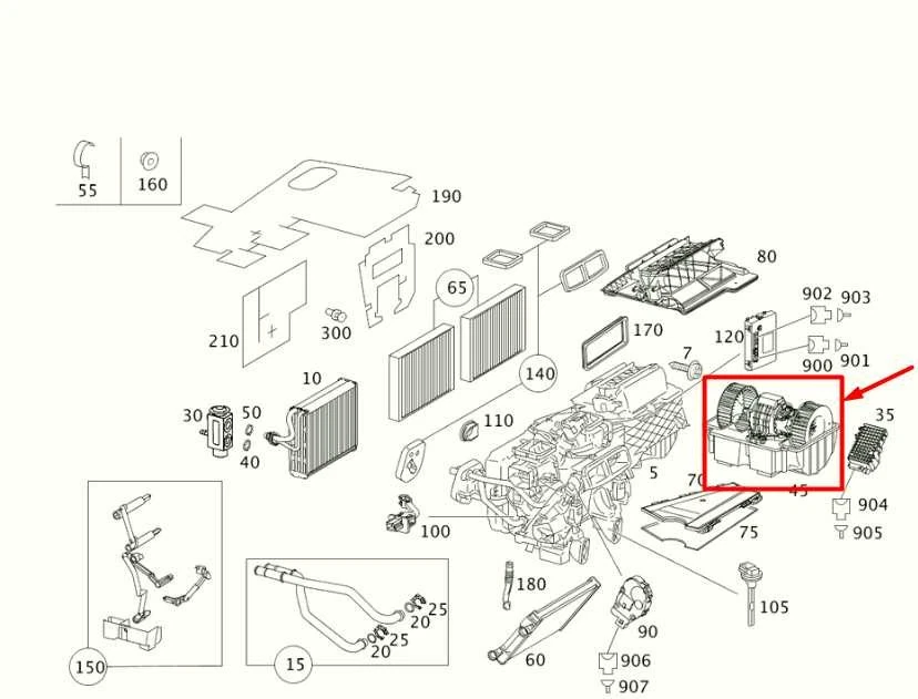 2007-2013 Mercedes-Benz S550 Front HVAC Heater Blower Motor 221-820-27-14 OEM - Image 2 of 4