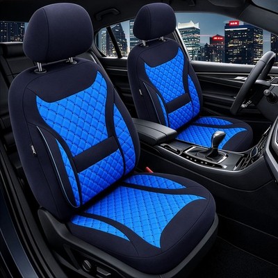 2x Sitzbezüge passend für Peugeot 4007 ab 2007-2012 (Schwarz-Blau) | PRIME