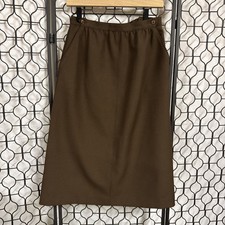 NEW Vintage Haberdashery By Personal Skirt Womens 10 Brown Pencil Midi Stretch