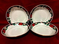 Tienshan Deck The Halls Soup/Pasta Bowls 7 1/2" Christmas (Set Of 4)