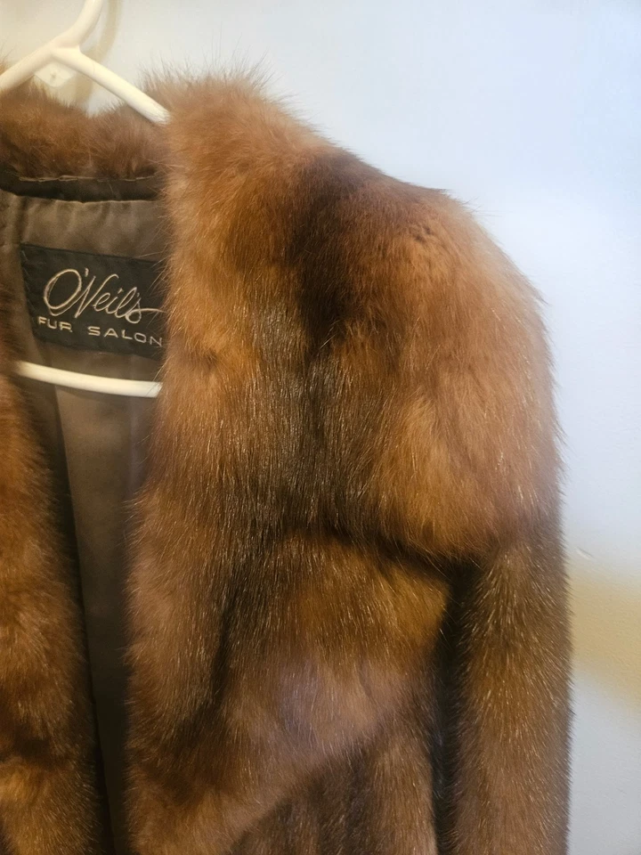 Chaqueta Visón por O'Neils Salón de Piel NATURAL CAOBA MARRÓN MUJER Cubierta Protectora Foto 4 de 4