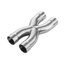 LCGP 2.25" Polished Stainless Universal Exhaust X Pipe Crossover 12" Length