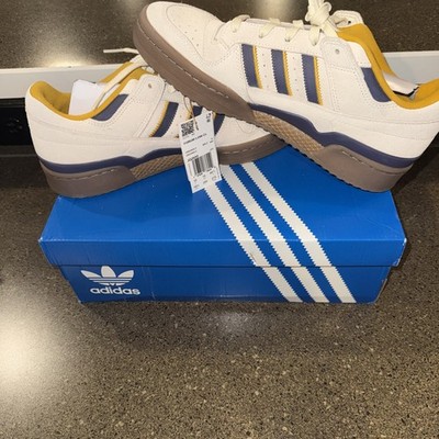Adidas White Yellow Blue Gum Suede Sz 10.5 Men's Athletic Sneakers Forum JQ2655