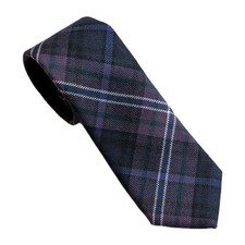 Brooks Brothers Made In USA 100 Wool Tie Purple Blue Plaid 57" x 3.15"