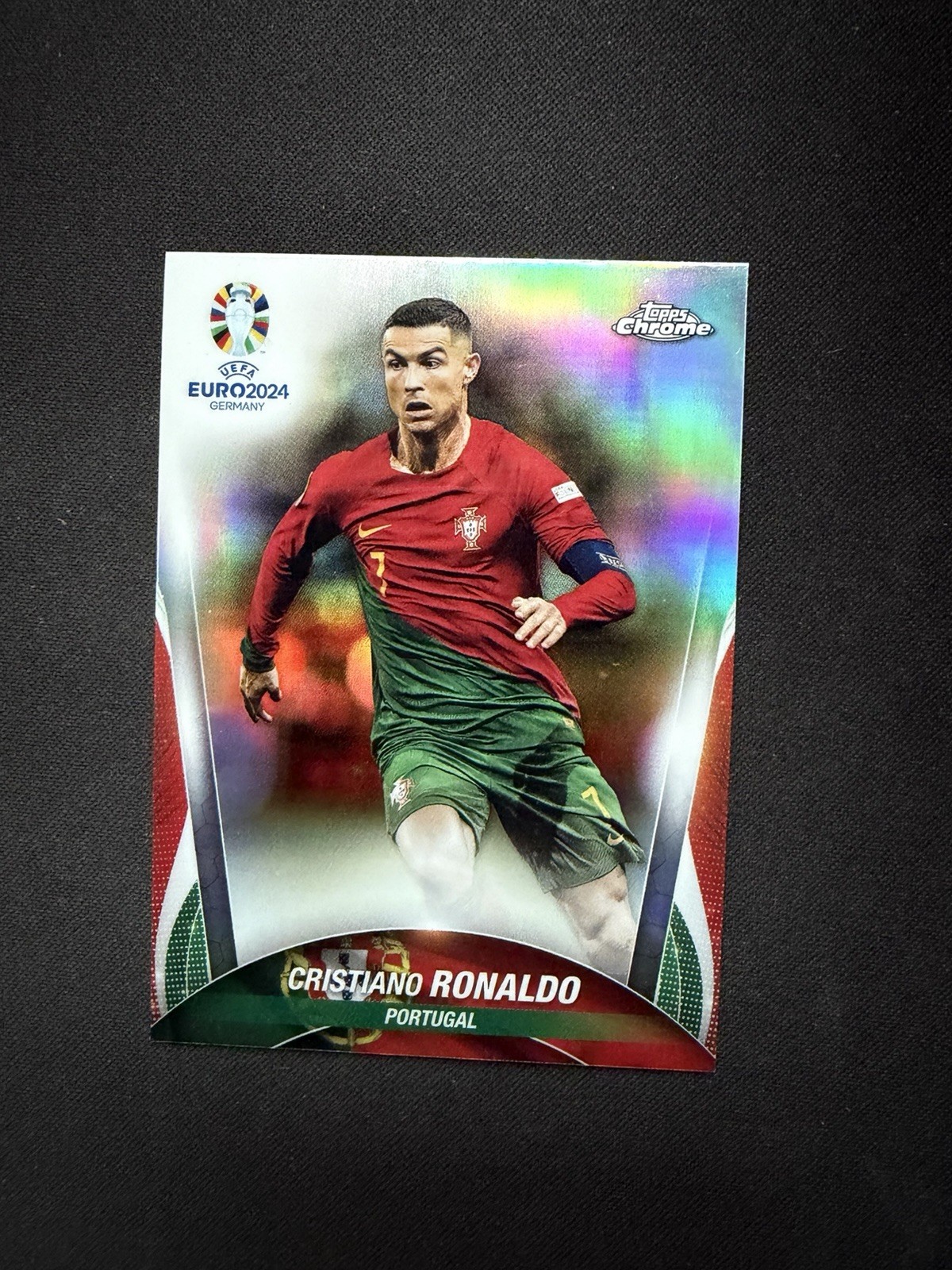 2024 CRISTIANO RONALDO TOPPS CHROME #7 UEFA EURO REFRACTOR SP Portugal