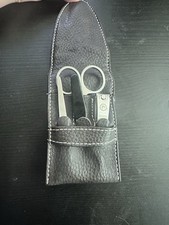 ROCKPORT MENS GROOMING KIT GENUINE LEATHER CASE STAINLESS STEEL