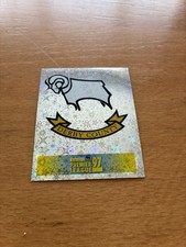 Vintage Merlin 97 Premier League Derby County Shiny Foil Crest Sticker No 132
