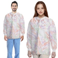 Multicolor Disposable Lab Jackets Large SMS Snap Front 10 Pack