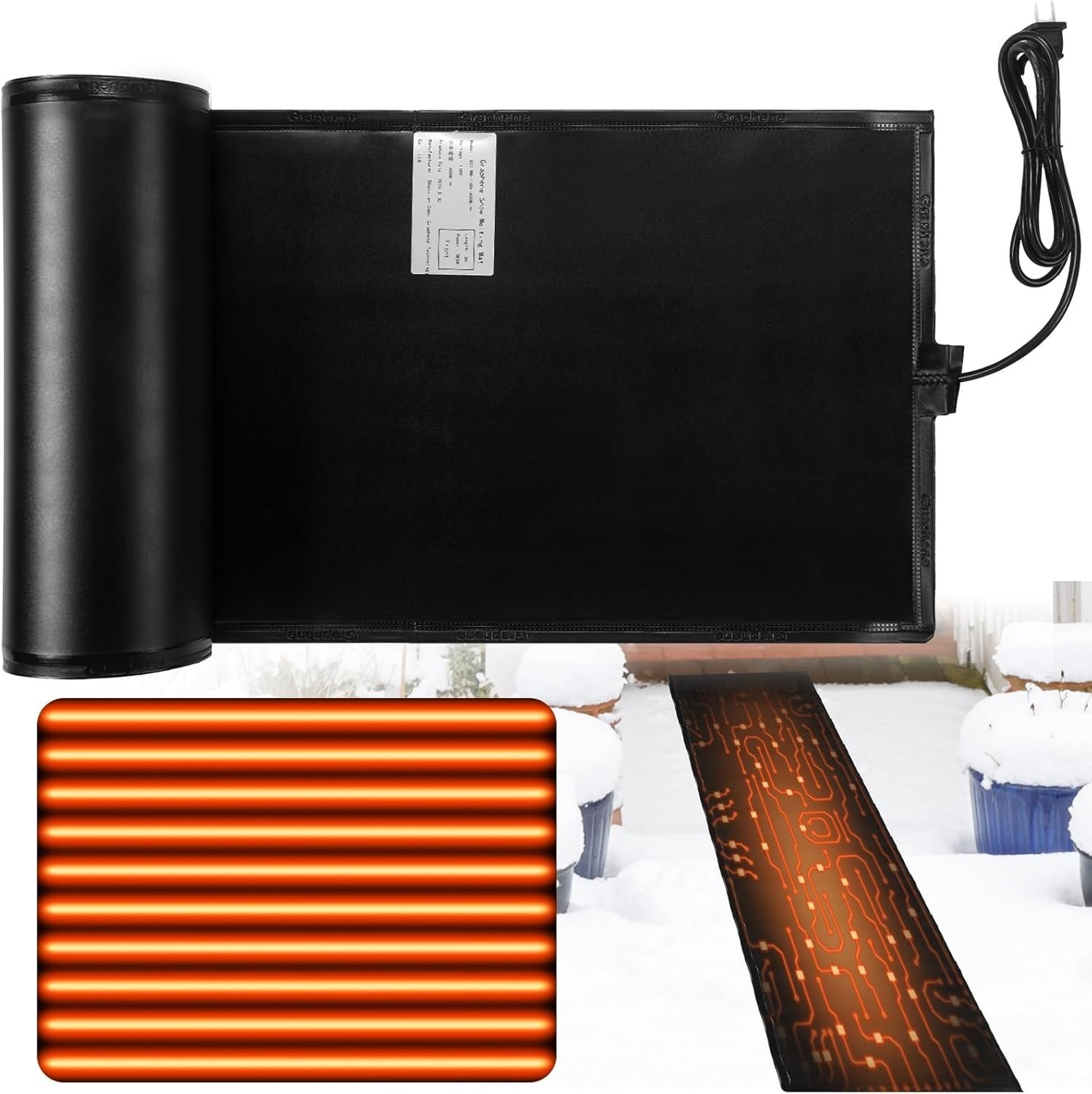 1 Piece 25 Ft Snow And Ice Melting Mats Roof And Valley Heater Ice Dam Preventio