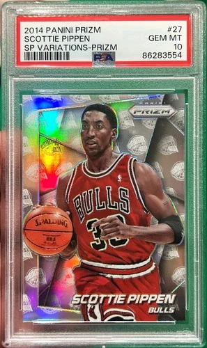 2014-15 Prizm Scottie Pippen SP Variations Silver HOF Prizm #27 PSA 10 Gem Mint