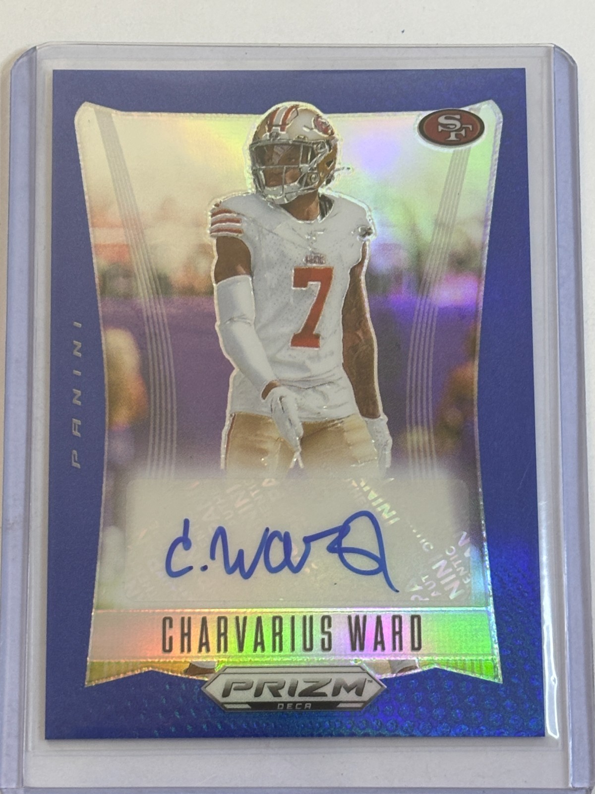 🏈 2024 Panini Prizm Football Blue Auto #S-CWD Charvarius WARD #'d/49 🏈