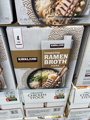 New Kirkland Signature Tonkotsu Pork Ramen Broth, 32 fl oz, 4-count, Bulk Deal