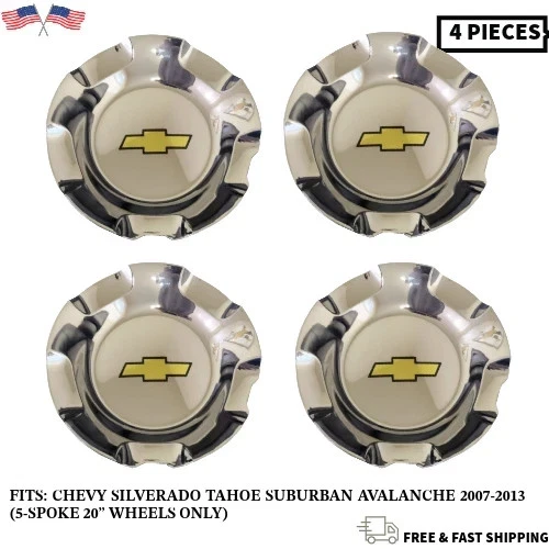 4 PIEZAS 07-13 SILVERADO TAHOE AVALANCHA TAPA CENTRAL CUBO RUEDA "NUEVO" Foto 2 de 2