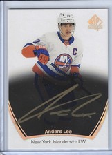 Anders Lee 2021-22 Upper Deck SP Authentic Black with Gold Autograph Islanders