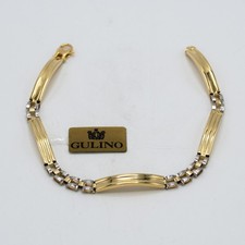 Bracciale uomo oro giallo e bianco 18 kt 750 semirigido sbarrette A.155