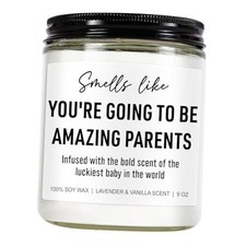 Cute Candle, New Parents Gifts for Couples, New Mom  Dad - Funny White