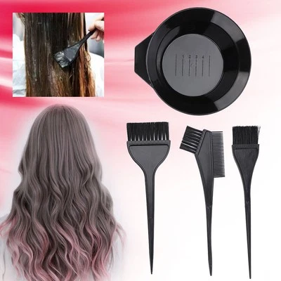 MARKENLOS 4pcs Haarfärbebürste und Schüssel Set Professional Salon Dyeing Dauerwelle Werkz