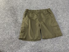 The North Face Cargo Shorts Mens Large Green Nylon Elastic Waist Hiking Outdoor