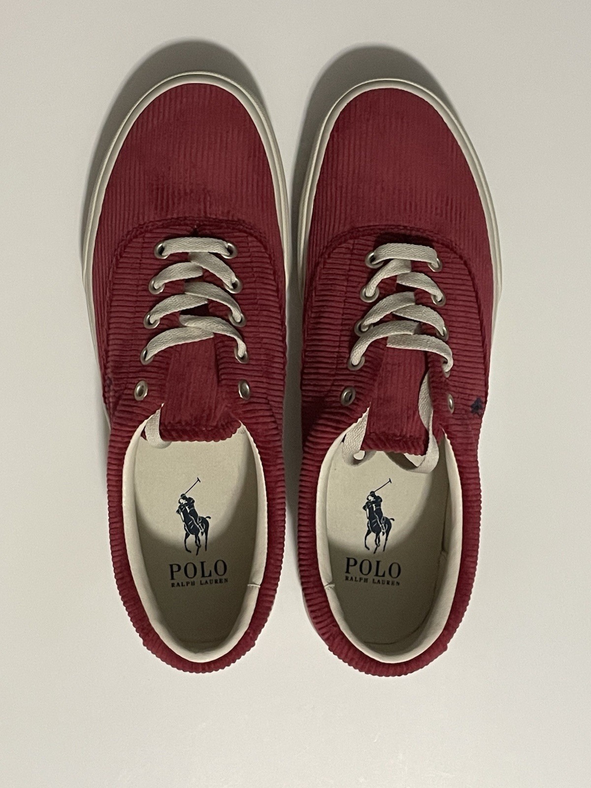 Nuova Polo Ralph Lauren Keaton Pony Rosso Velluto a coste 01087 E22 Rosso Bianco Uomo Taglia 9 5