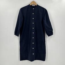 Everlane Navy Shirt Dress Womens Size 2 Cotton Pockets Minimalism Corduroy