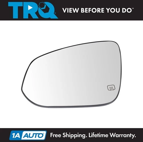TRQ Exterior Heated Mirror Glass w/ Backing Plate LH Driver Side for Highlander