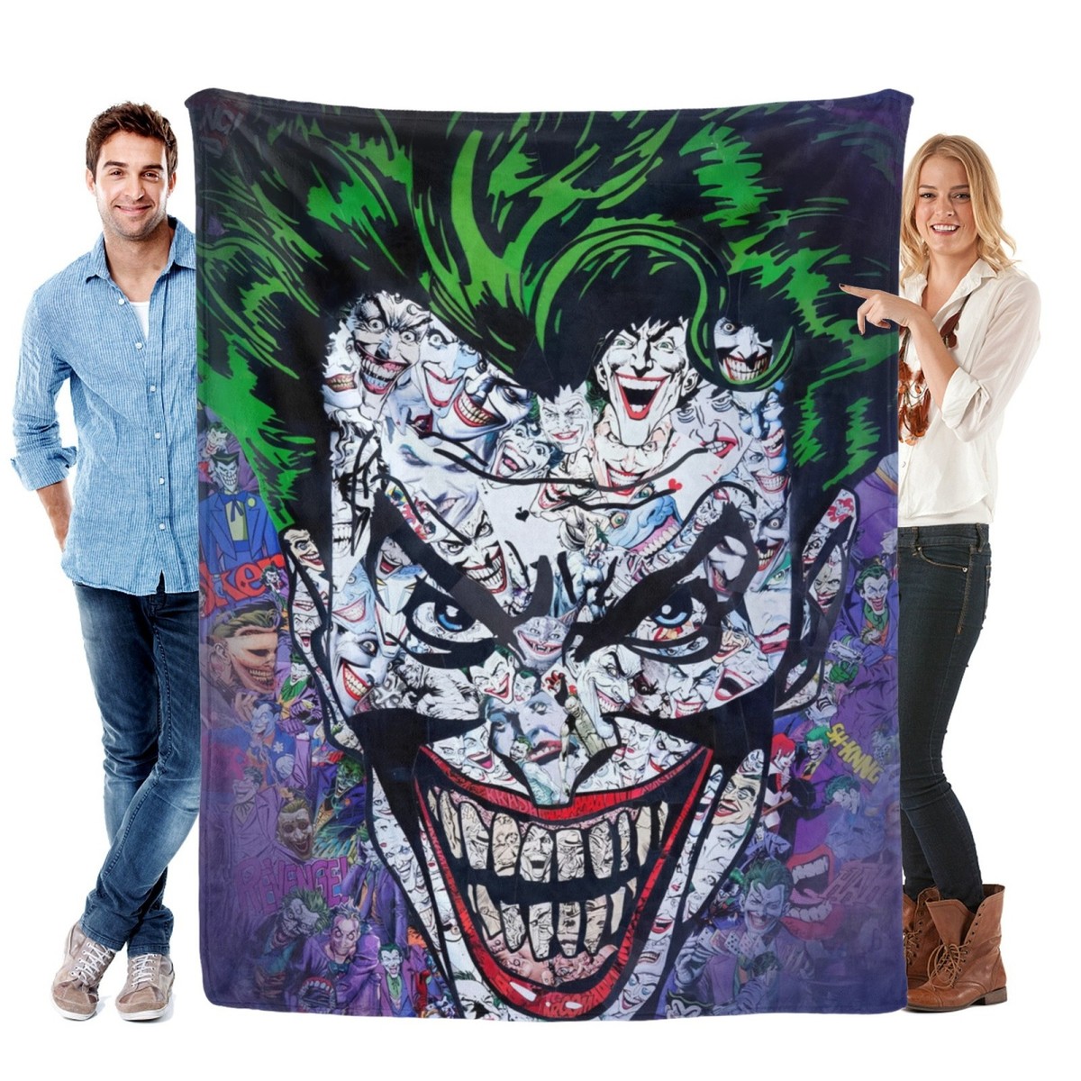 The Joker and Harley Flannel Blanket Soft Bed Sofa Throw Birthday 