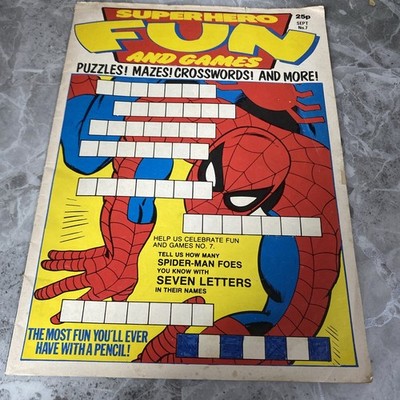 SUPER HERO FUN AND GAMES #7 SEPTEMBER 1979 PUZZLES MARVEL BRITISH WEEKLY COMIC *