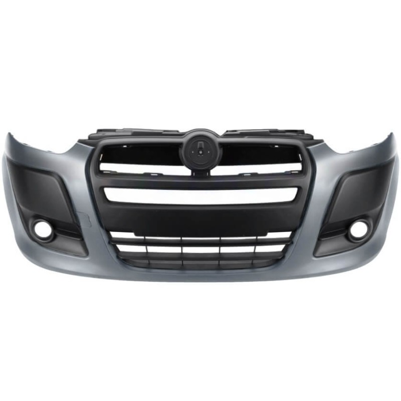 Pare-choc avant Fiat Doblo 2 phase 1 apprêté avec découpes antibrouillard plastique ABS noir