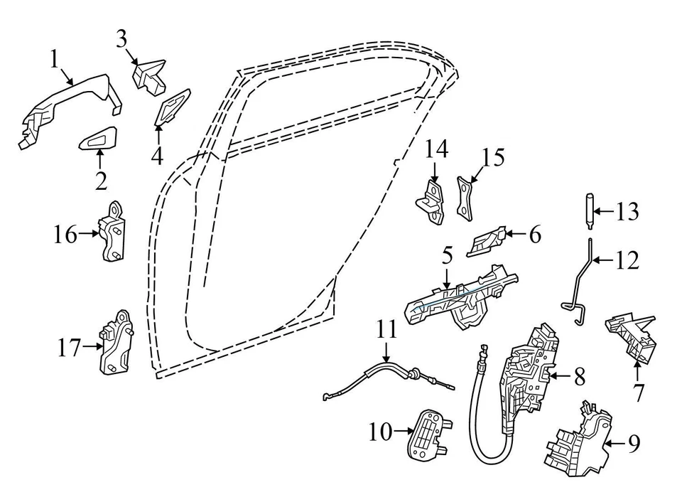 Mercedes-Benz B250 2013-2019 - Soporte de manija de puerta exterior izquierdo 2047602834 Foto 3 de 4