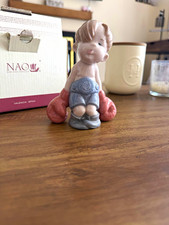 NAO Porcelain Boxer Boy Figurine Pink Gloves Grey Shorts Signed MPN 2001