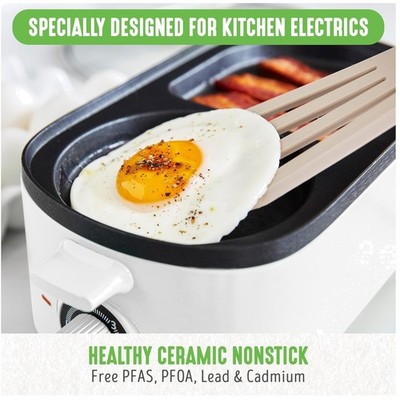Dual Griddles Breakfast Station, Easy Timer, 2 Slice Toaster