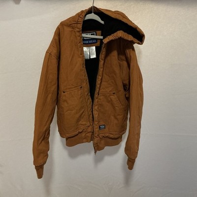 Walls Tough Wear Hooded Canvas Jacket Sherpa Fleece Lined Youth 12/14 