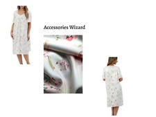 Ladies Satin Nightdress Short Sleeves Floral Nighty /Soft Nighty